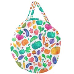 Pattern Autumn White Giant Round Zipper Tote by kostolom3000shop