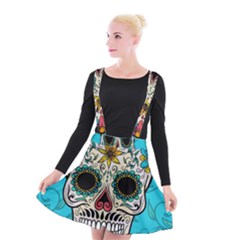 Sugar Skull New 2015 Suspender Skater Skirt by crcustomgifts