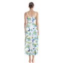 Flower Blue Butterfly Leaf Green Button Up Chiffon Maxi Dress View2