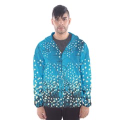 Flower Back Leaf River Blue Star Hooded Wind Breaker (men) by Mariart