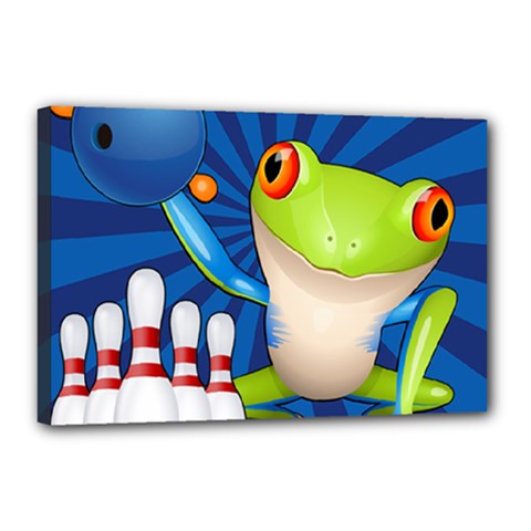 Tree Frog Bowling Canvas 18  X 12  by crcustomgifts