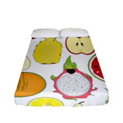 Mango Fruit Pieces Watermelon Dragon Passion Fruit Apple Strawberry Pineapple Melon Fitted Sheet (full/ Double Size) by Mariart