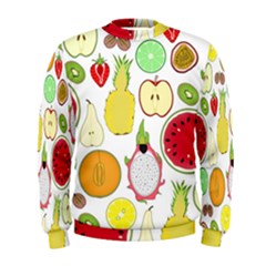 Mango Fruit Pieces Watermelon Dragon Passion Fruit Apple Strawberry Pineapple Melon Men s Sweatshirt by Mariart