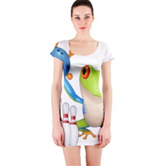 Tree Frog Bowler Short Sleeve Bodycon Dress by crcustomgifts