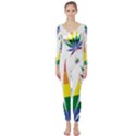 Marijuana Cannabis Rainbow Love Green Yellow Red White Leaf Long Sleeve Catsuit View1