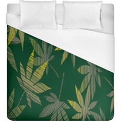 Marijuana Cannabis Rainbow Love Green Yellow Leaf Duvet Cover (king Size) by Mariart