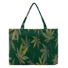 Marijuana Cannabis Rainbow Love Green Yellow Leaf Medium Tote Bag by Mariart