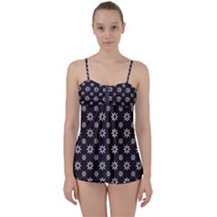 Sunflower Star Floral Purple Pink Babydoll Tankini Set by Mariart