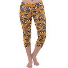 Pattern Halloween  Capri Yoga Leggings by iCreate