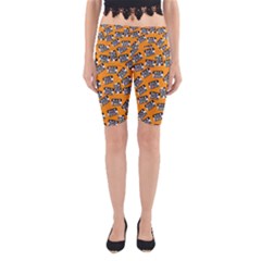 Pattern Halloween  Yoga Cropped Leggings by iCreate