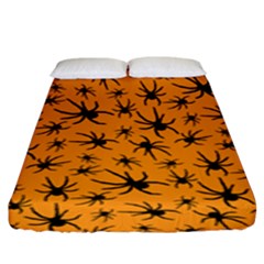 Pattern Halloween Black Spider Icreate Fitted Sheet (king Size) by iCreate