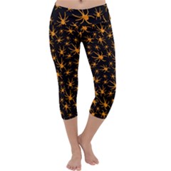 Halloween Spiders Capri Yoga Leggings by iCreate