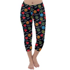 Pattern Halloween Peacelovevampires  Icreate Capri Winter Leggings  by iCreate