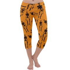 Halloween Skeletons  Capri Yoga Leggings by iCreate