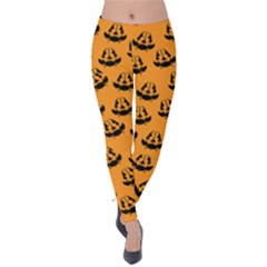 Halloween Jackolantern Pumpkins Icreate Velvet Leggings by iCreate