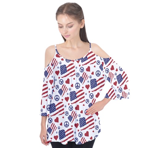 Peace Love America Icreate Flutter Tees by iCreate