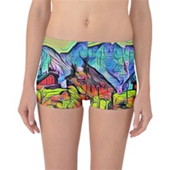 Magic Cube Abstract Art Reversible Boyleg Bikini Bottoms by NouveauDesign