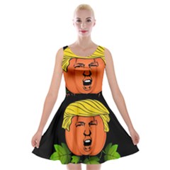 Trump Or Treat  Velvet Skater Dress by Valentinaart