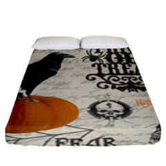 Vintage Halloween Fitted Sheet (king Size) by Valentinaart