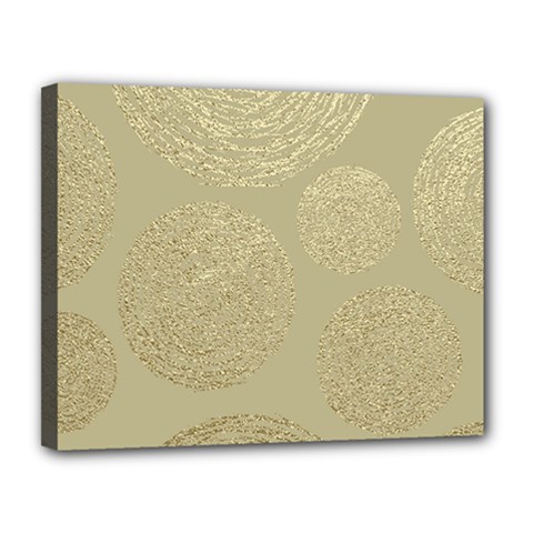 Modern, Gold,polka Dots, Metallic,elegant,chic,hand Painted, Beautiful,contemporary,deocrative,decor Canvas 14  X 11  by NouveauDesign