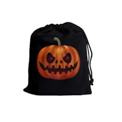 Halloween Pumpkin Drawstring Pouches (large)  by Valentinaart