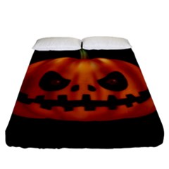 Halloween Pumpkin Fitted Sheet (king Size) by Valentinaart