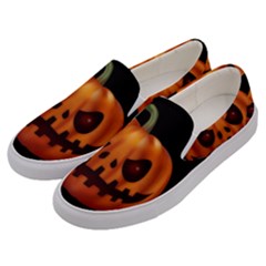 Halloween Pumpkin Men s Canvas Slip Ons by Valentinaart