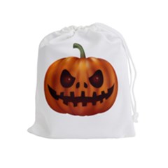 Halloween Pumpkin Drawstring Pouches (extra Large) by Valentinaart