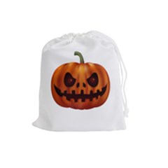 Halloween Pumpkin Drawstring Pouches (large)  by Valentinaart