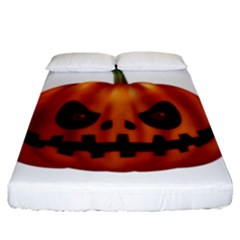 Halloween Pumpkin Fitted Sheet (king Size) by Valentinaart