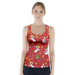 Christmas Pattern Racer Back Sports Top by Valentinaart