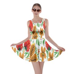 Flower Floral Red Yellow Leaf Green Sexy Summer Skater Dress by Mariart