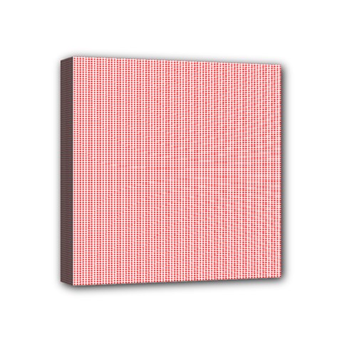 Red Polka Dots Line Spot Mini Canvas 4  X 4  by Mariart