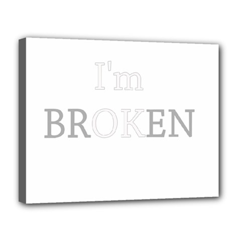 I Am Ok - Broken Canvas 14  X 11  by Valentinaart