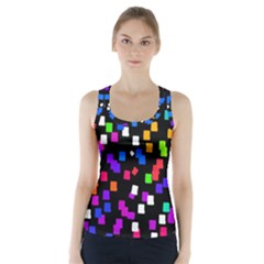 Colorful Rectangles On A Black Background                                  Racer Back Sports Top by LalyLauraFLM