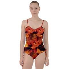 Ablaze With Beautiful Fractal Fall Colors Sweetheart Tankini Set by jayaprime