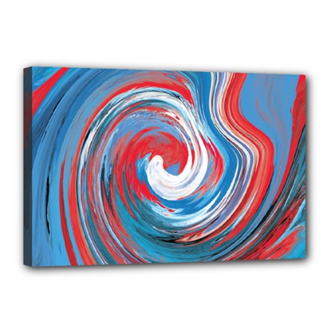 Red And Blue Rounds Canvas 18  X 12  by berwies