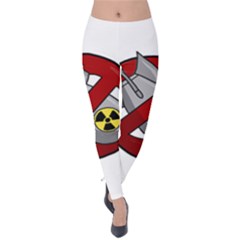 No Nuclear Weapons Velvet Leggings by Valentinaart