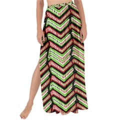 Zig Zag Multicolored Ethnic Pattern Maxi Chiffon Tie-up Sarong by dflcprintsclothing