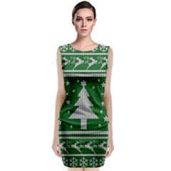 Ugly Christmas Sweater Sleeveless Velvet Midi Dress by Valentinaart