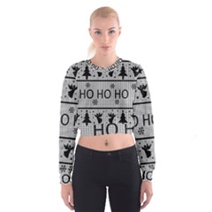 Ugly Christmas Sweater Cropped Sweatshirt by Valentinaart