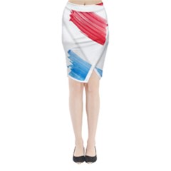 Tricolor Banner Watercolor Painting Art Midi Wrap Pencil Skirt by picsaspassion