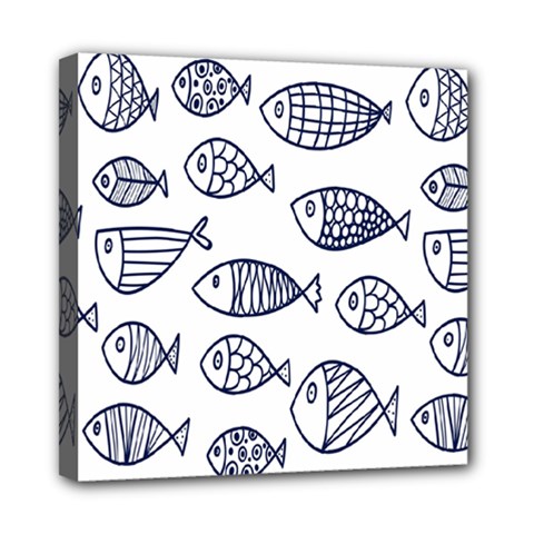 Love Fish Seaworld Swim Blue Sea Water Cartoons Mini Canvas 8  X 8  by Mariart