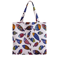 Love Fish Seaworld Swim Rainbow Cartoons Zipper Grocery Tote Bag by Mariart