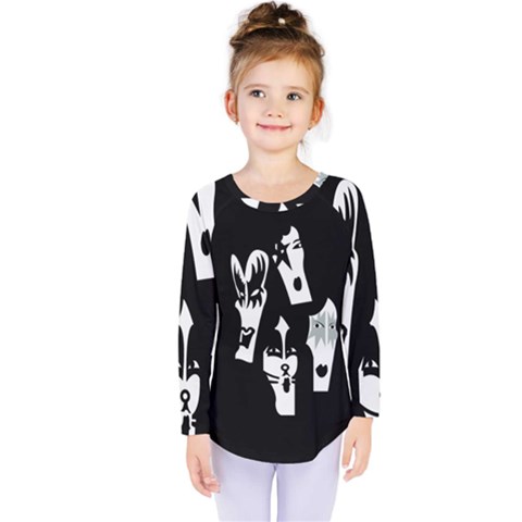 Kiss Band Logo Kids  Long Sleeve Tee by Celenk