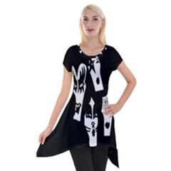 Kiss Band Logo Short Sleeve Side Drop Tunic by Celenk