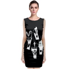 Kiss Band Logo Sleeveless Velvet Midi Dress by Celenk