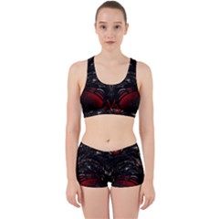 Black Dragon Grunge Work It Out Sports Bra Set by Celenk