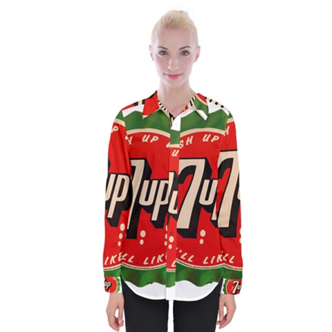 Fresh Up With  7 Up Bottle Cap Tin Metal Womens Long Sleeve Shirt by Celenk