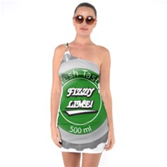 Fresh Taste Fizzy Lime Bottle Cap One Soulder Bodycon Dress by Celenk